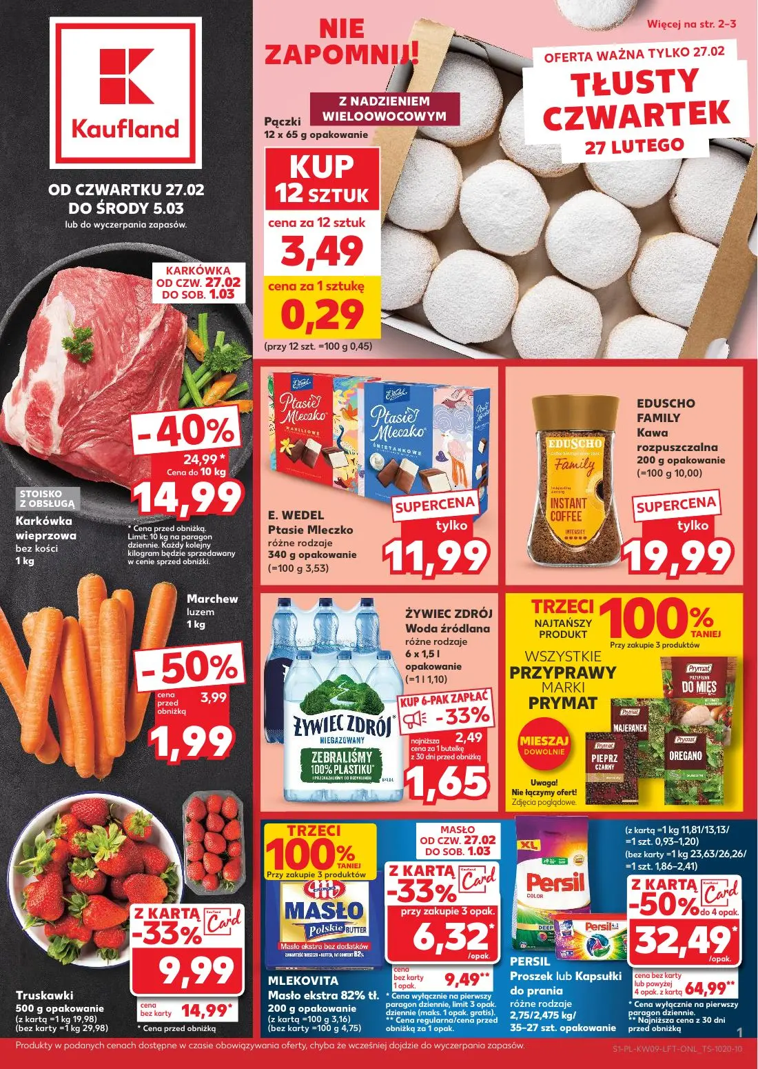 gazetka promocyjna Kaufland Tłusty czwartek - Strona 1