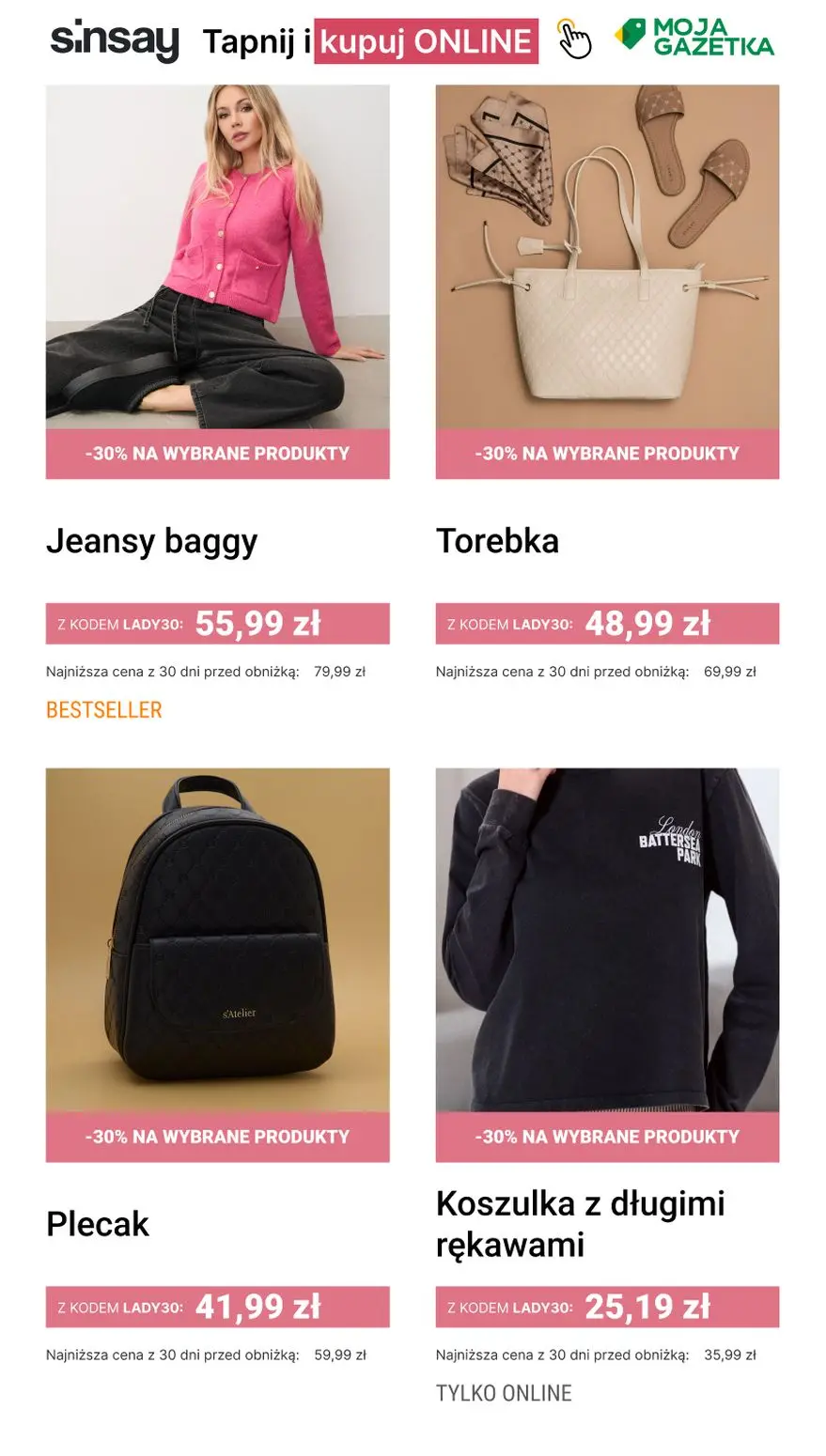 gazetka promocyjna Sinsay 🎁 Świętuj Dzień Kobiet!
👉 kod: LADY30 🥰 - Strona 4