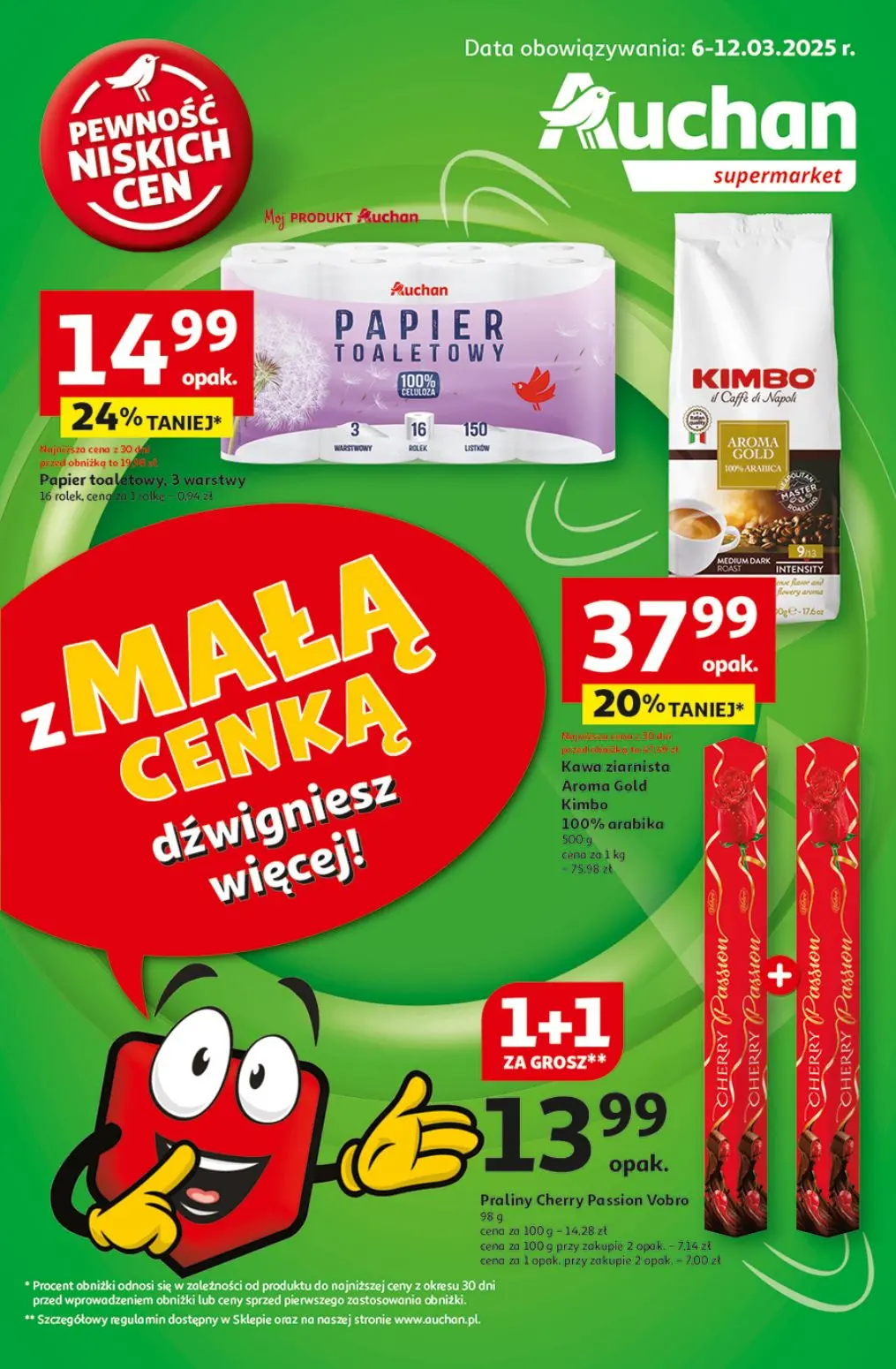 gazetka promocyjna Auchan Supermarket Z Małą Cenką dźwigniesz więcej! - Strona 1