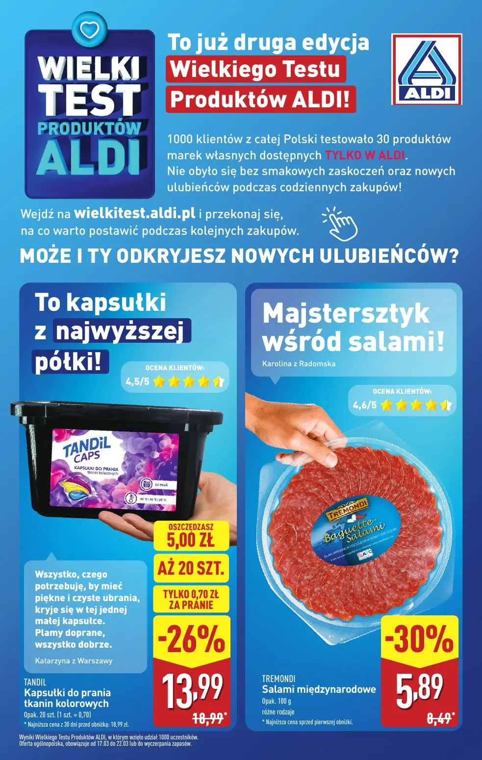 gazetka promocyjna ALDI Wielki test produktów ALDI - Strona 1