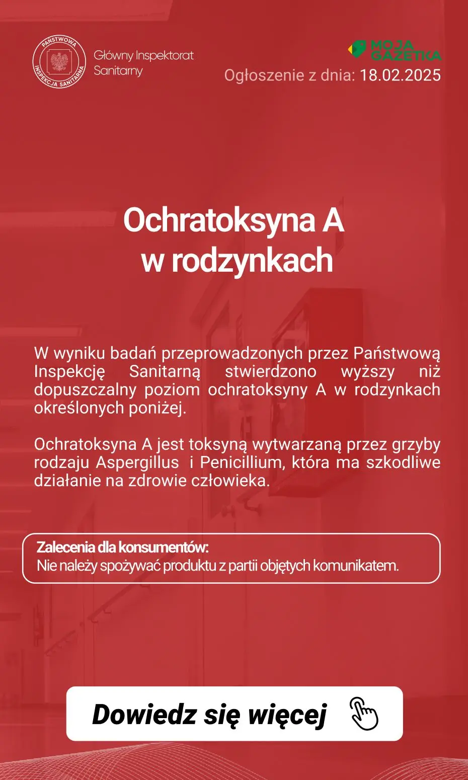 gazetka promocyjna Ostrzeżenia i alerty Ostrzeżenie publiczne dotyczące żywności: Ochratoksyna A w rodzynkach - Strona 2