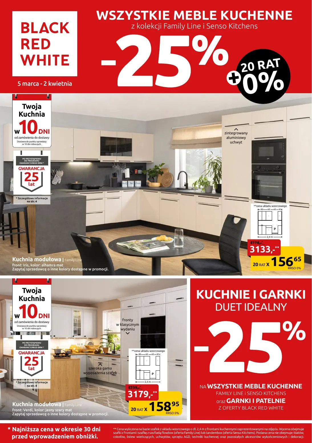 gazetka promocyjna Black Red White Meble kuchenne Family Line i Senso Kitchens oraz garnki i patelnie - Strona 1