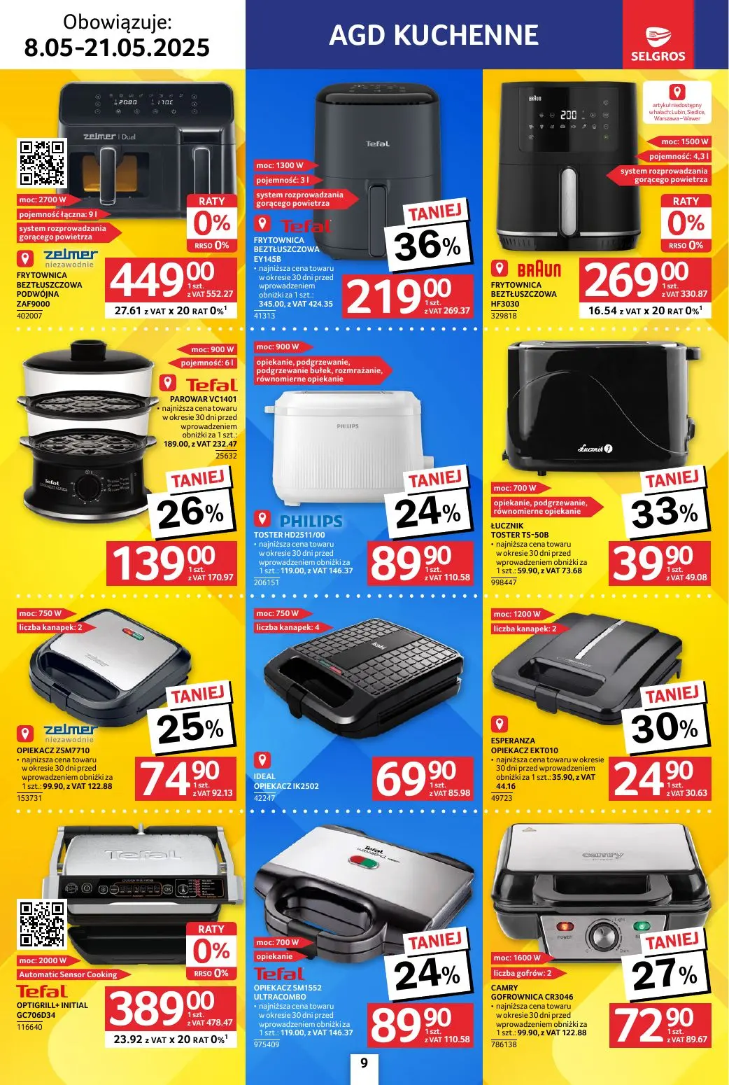 gazetka promocyjna SELGROS Katalog Elektro AGD - Strona 9