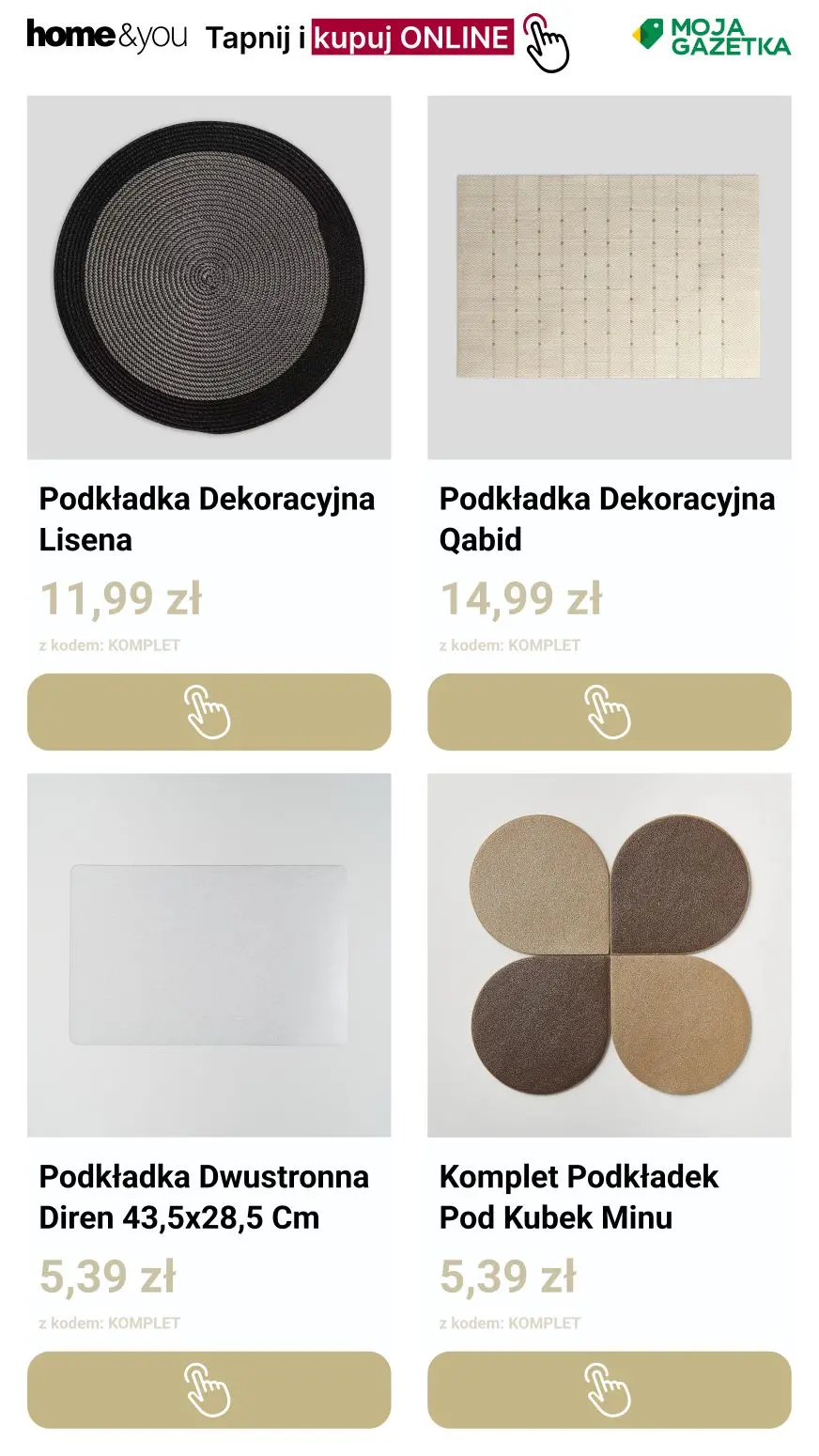 gazetka promocyjna home&you Podkładki 3+1 - Strona 12