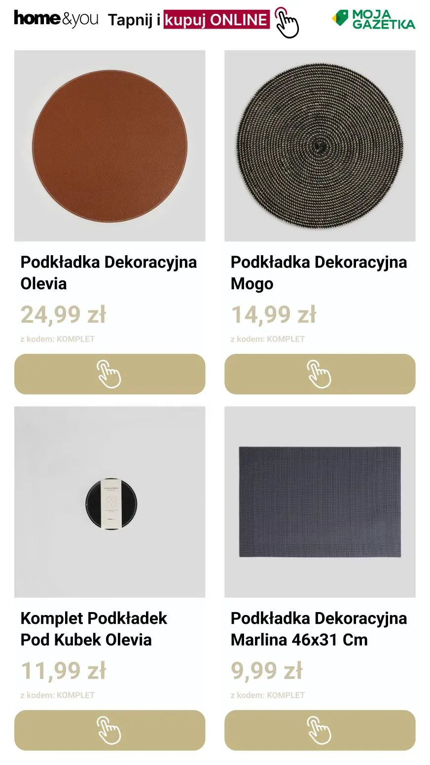 gazetka promocyjna home&you Podkładki 3+1 - Strona 14