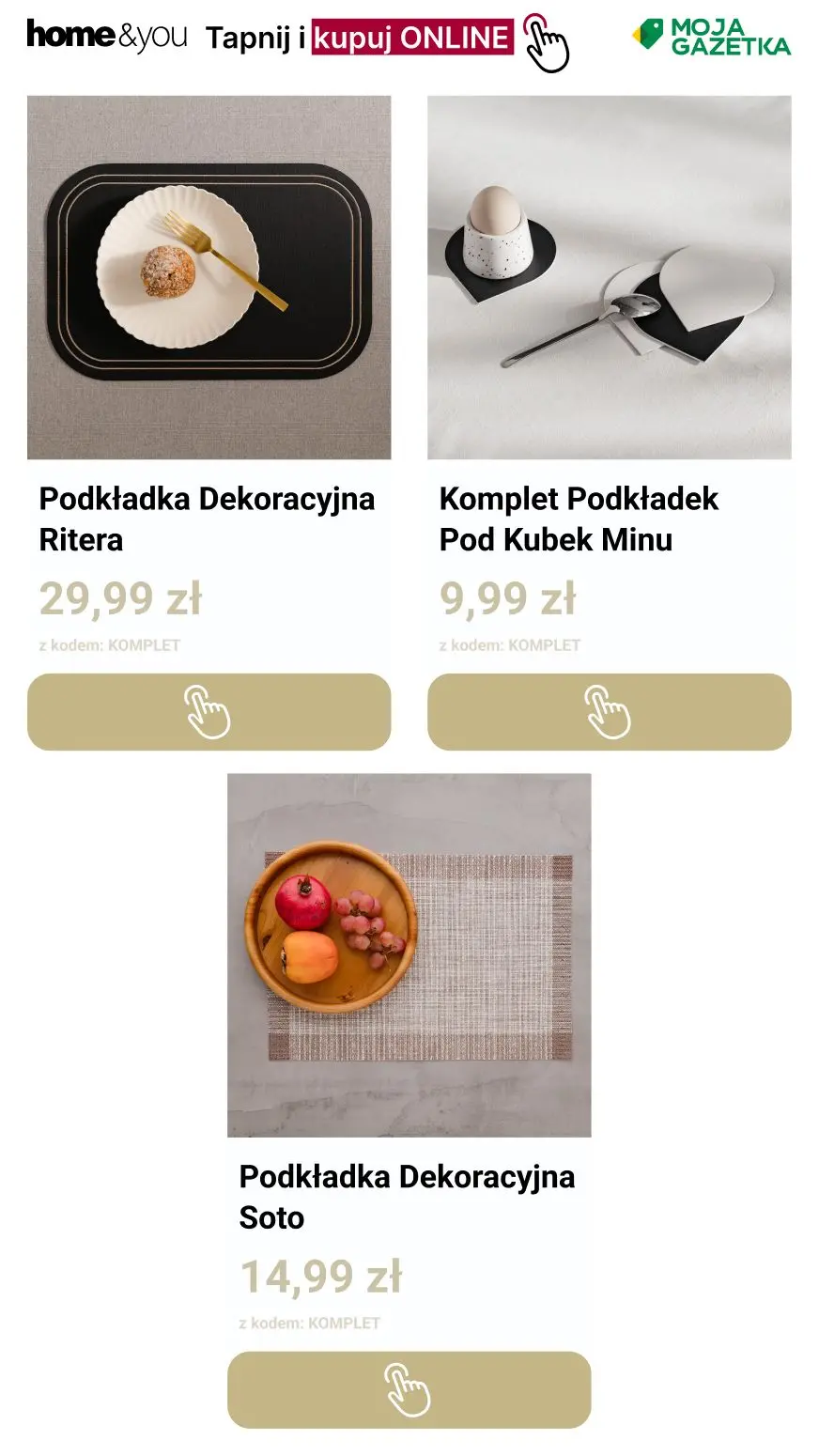 gazetka promocyjna home&you Podkładki 3+1 - Strona 16