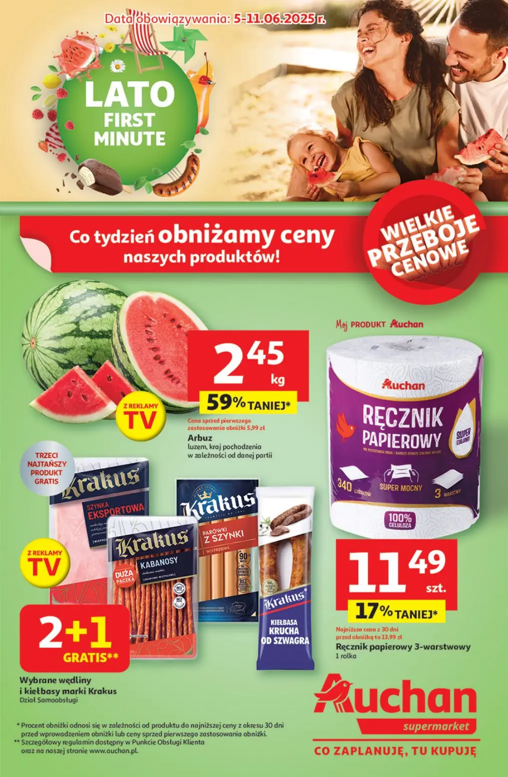 gazetka promocyjna Auchan Supermarket Lato First Minute - Strona 1