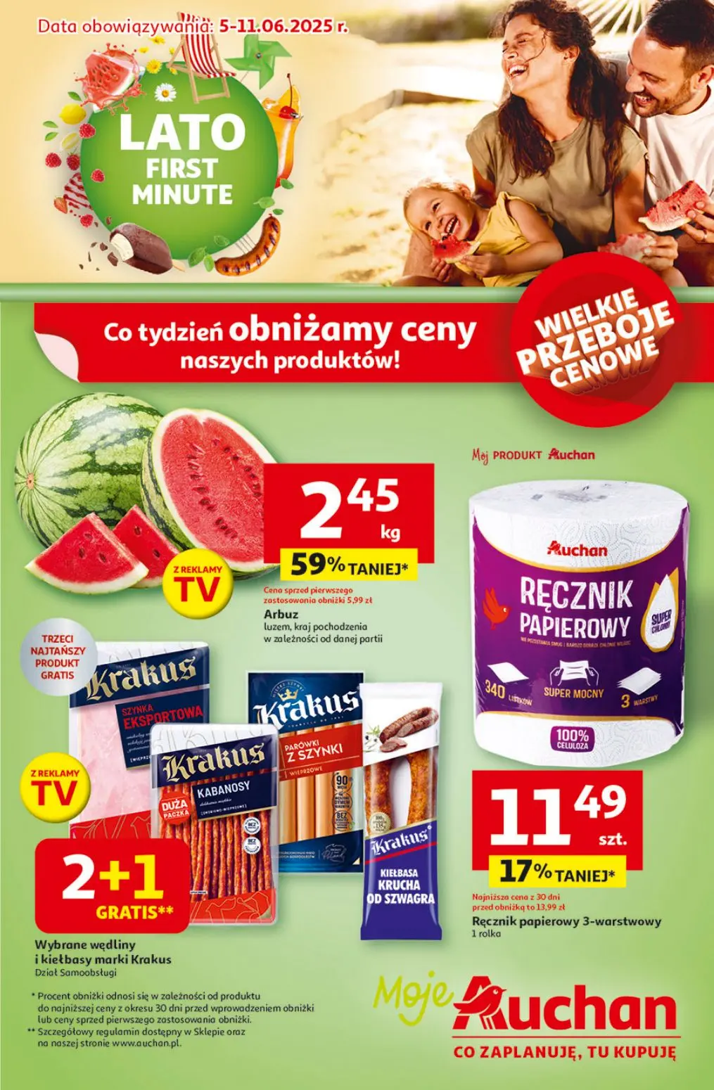 gazetka promocyjna Moje Auchan Lato First Minute - Strona 1