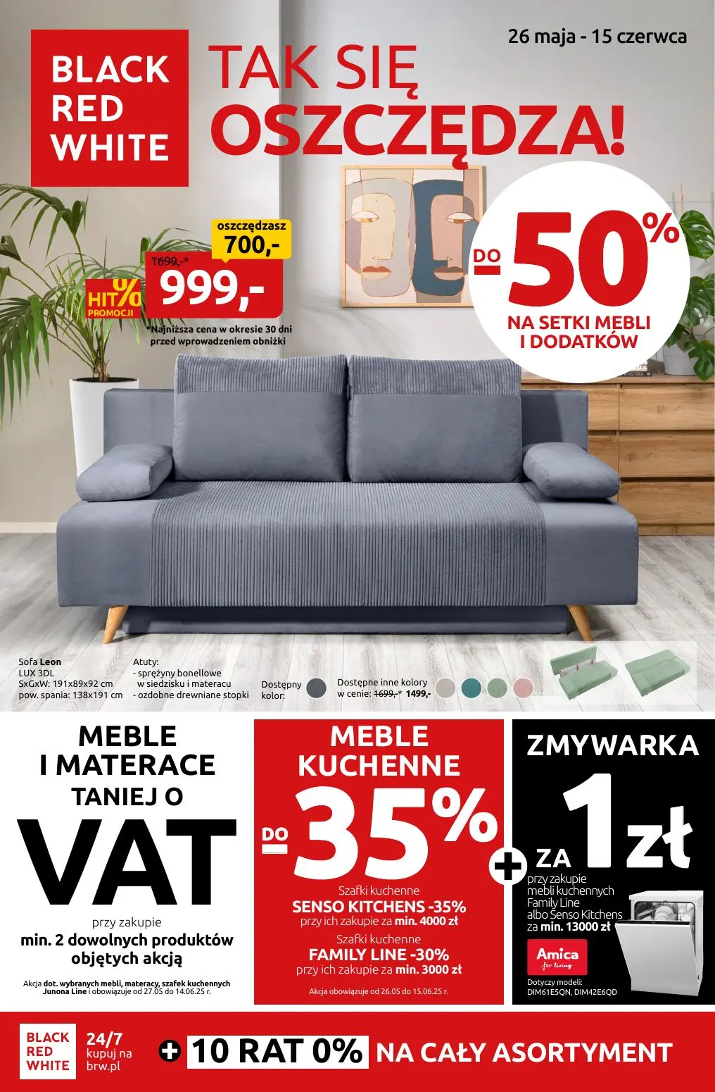 gazetka promocyjna Black Red White TAK SIĘ OSZCZĘDZA DO -50% - Strona 1