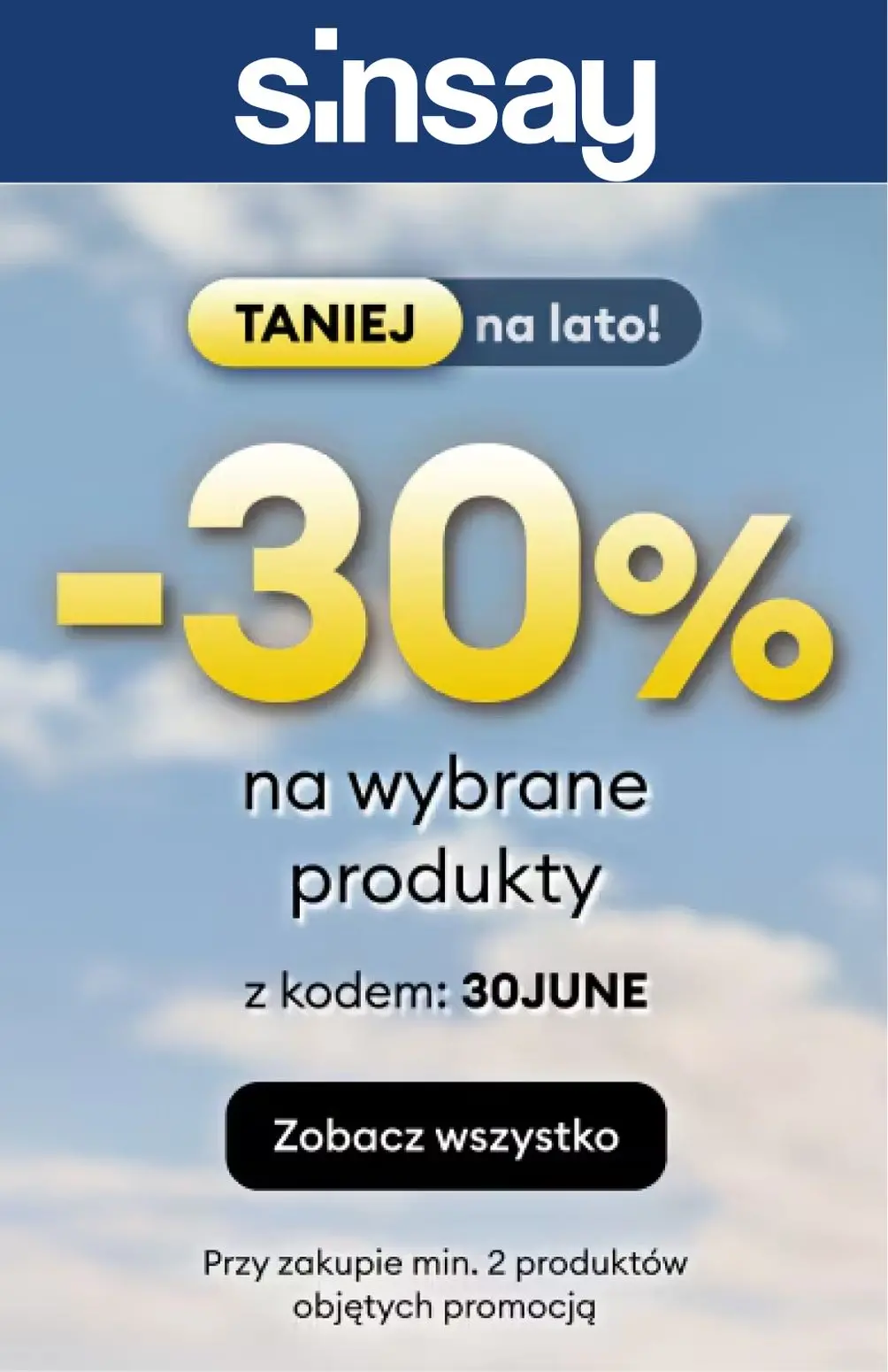gazetka promocyjna Sinsay  kod: 30JUNE 🦀 - Strona 1