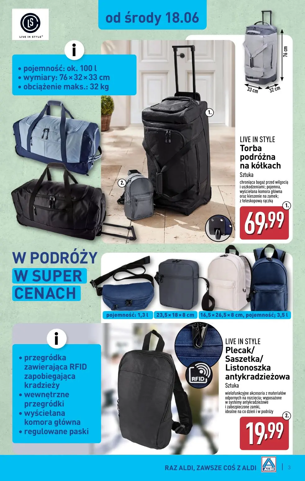 gazetka promocyjna ALDI Artykuły przemysłowe i tekstylia od środy i od soboty - Strona 3