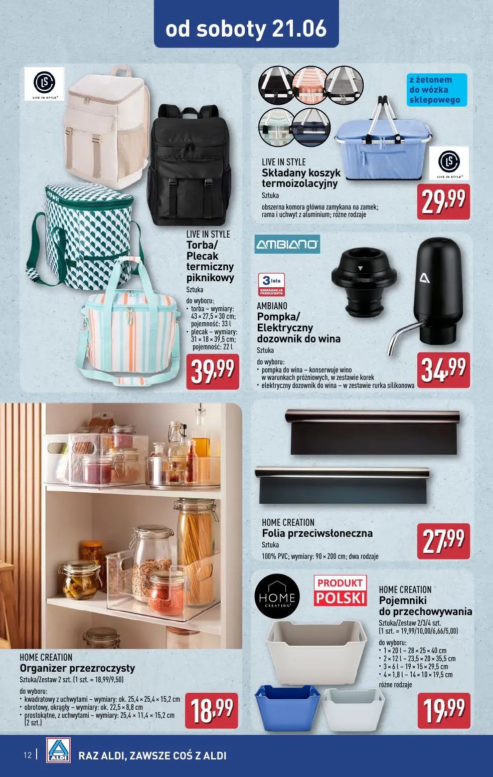 gazetka promocyjna ALDI Artykuły przemysłowe i tekstylia od środy i od soboty - Strona 12