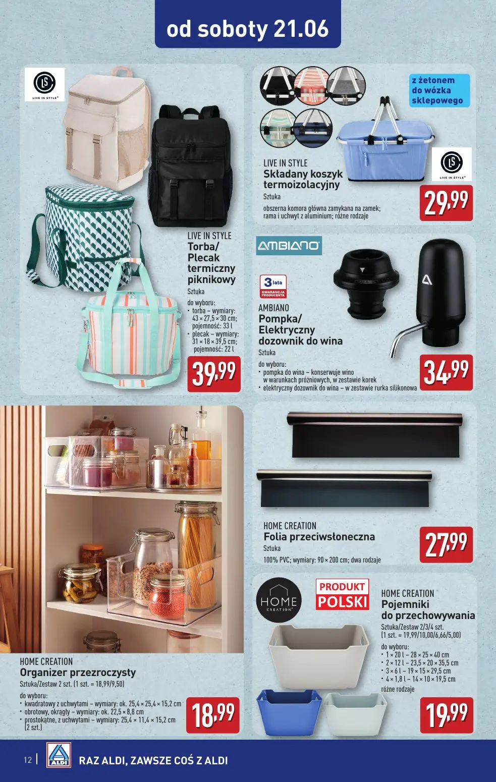 gazetka promocyjna ALDI Artykuły przemysłowe i tekstylia od środy i od soboty - Strona 12