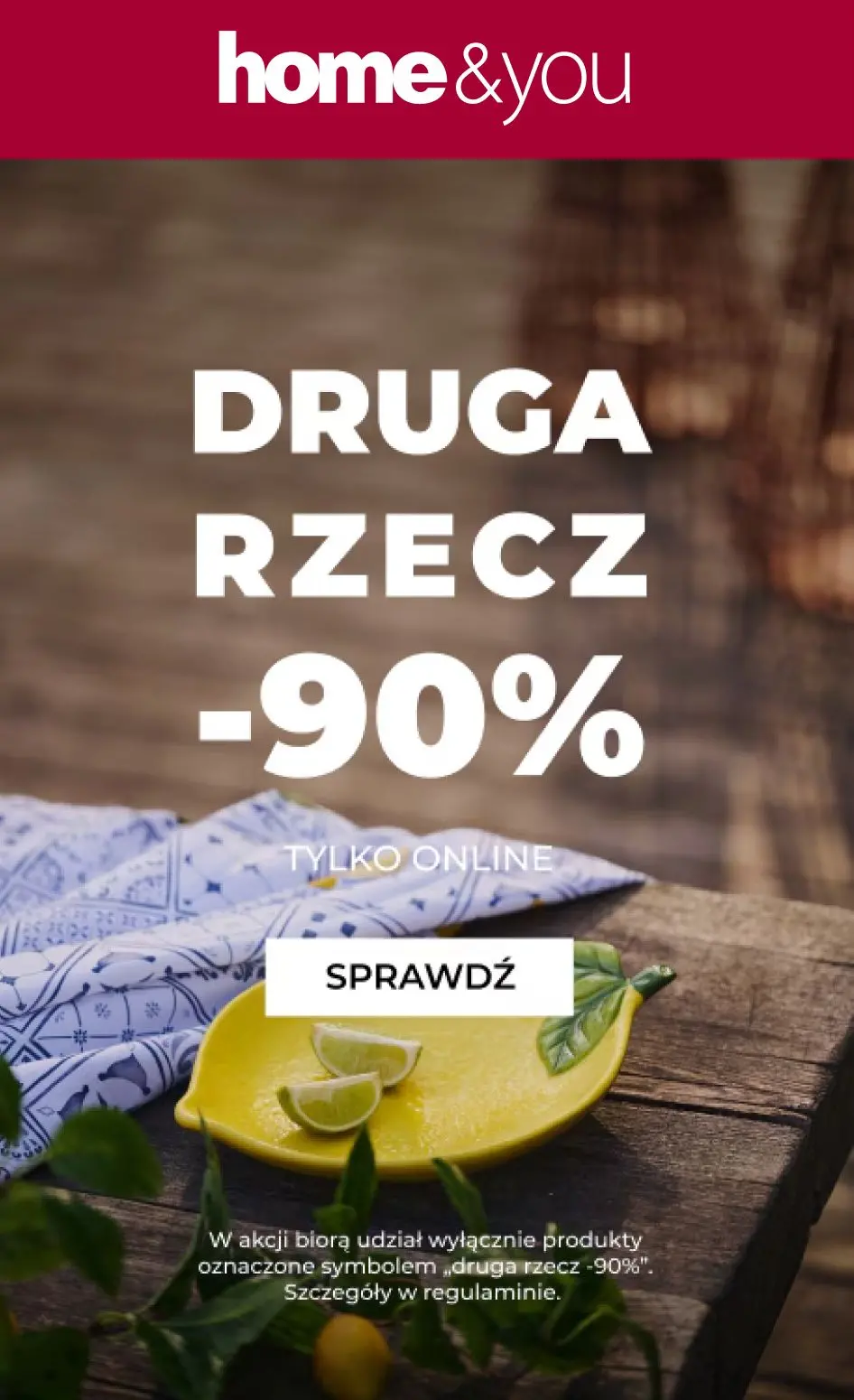 gazetka promocyjna home&you Promocja druga rzecz -90% - Strona 1