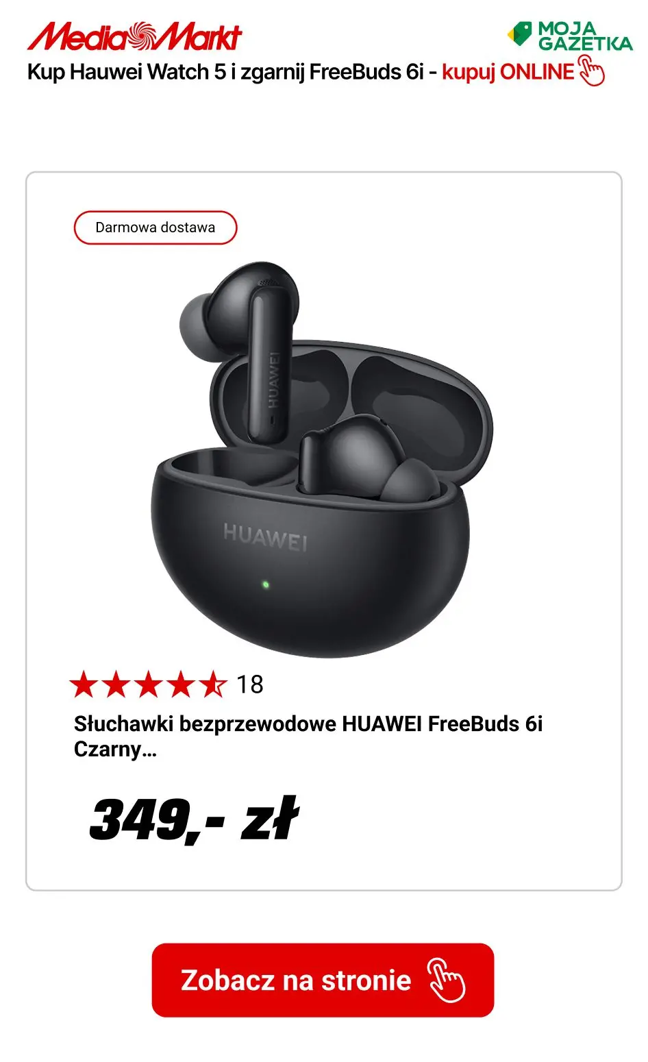 gazetka promocyjna Media Markt Premiera Huawei watch 5- Słuchawki w PREZENCIE!!! - Strona 2