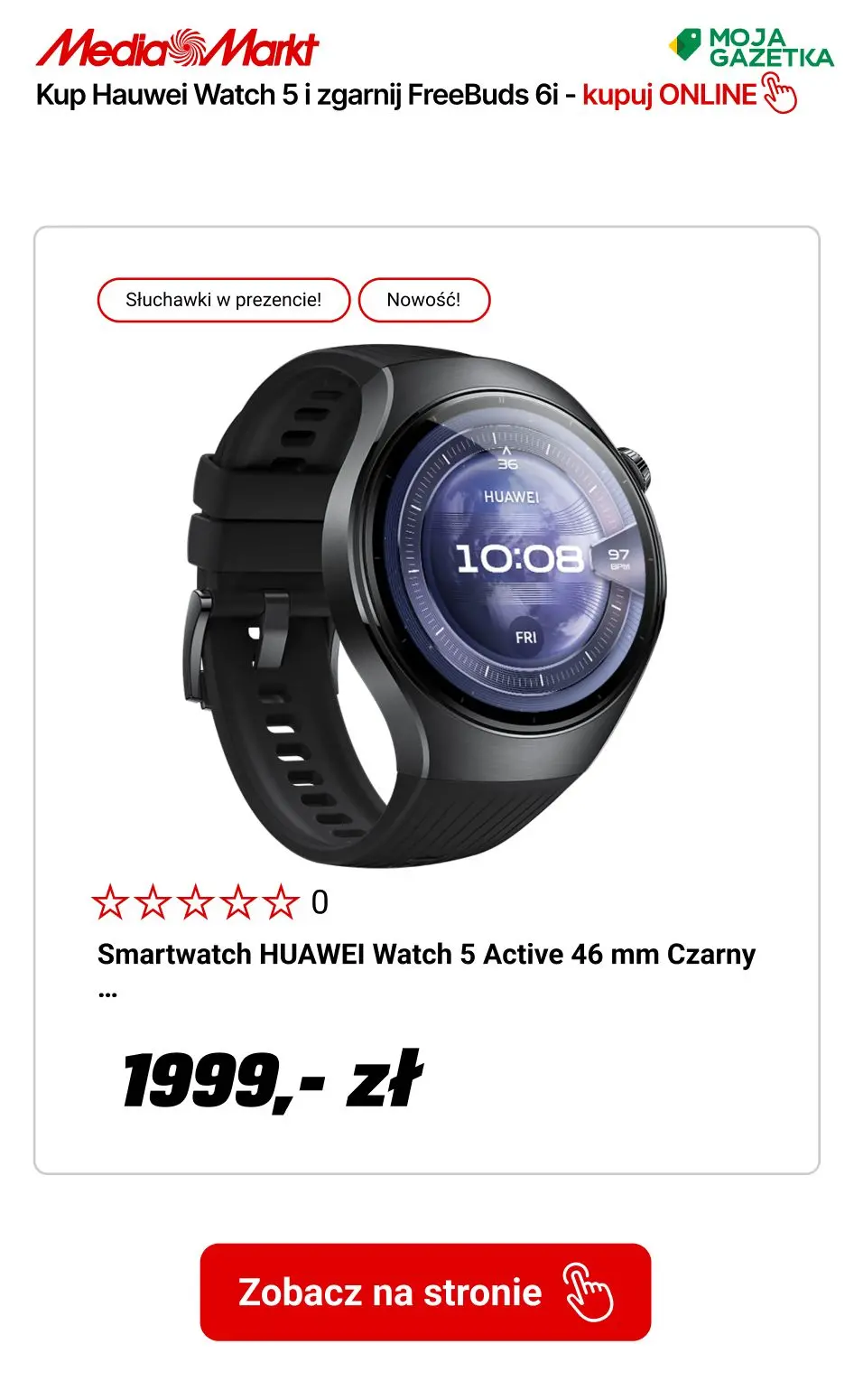 gazetka promocyjna Media Markt Premiera Huawei watch 5- Słuchawki w PREZENCIE!!! - Strona 5