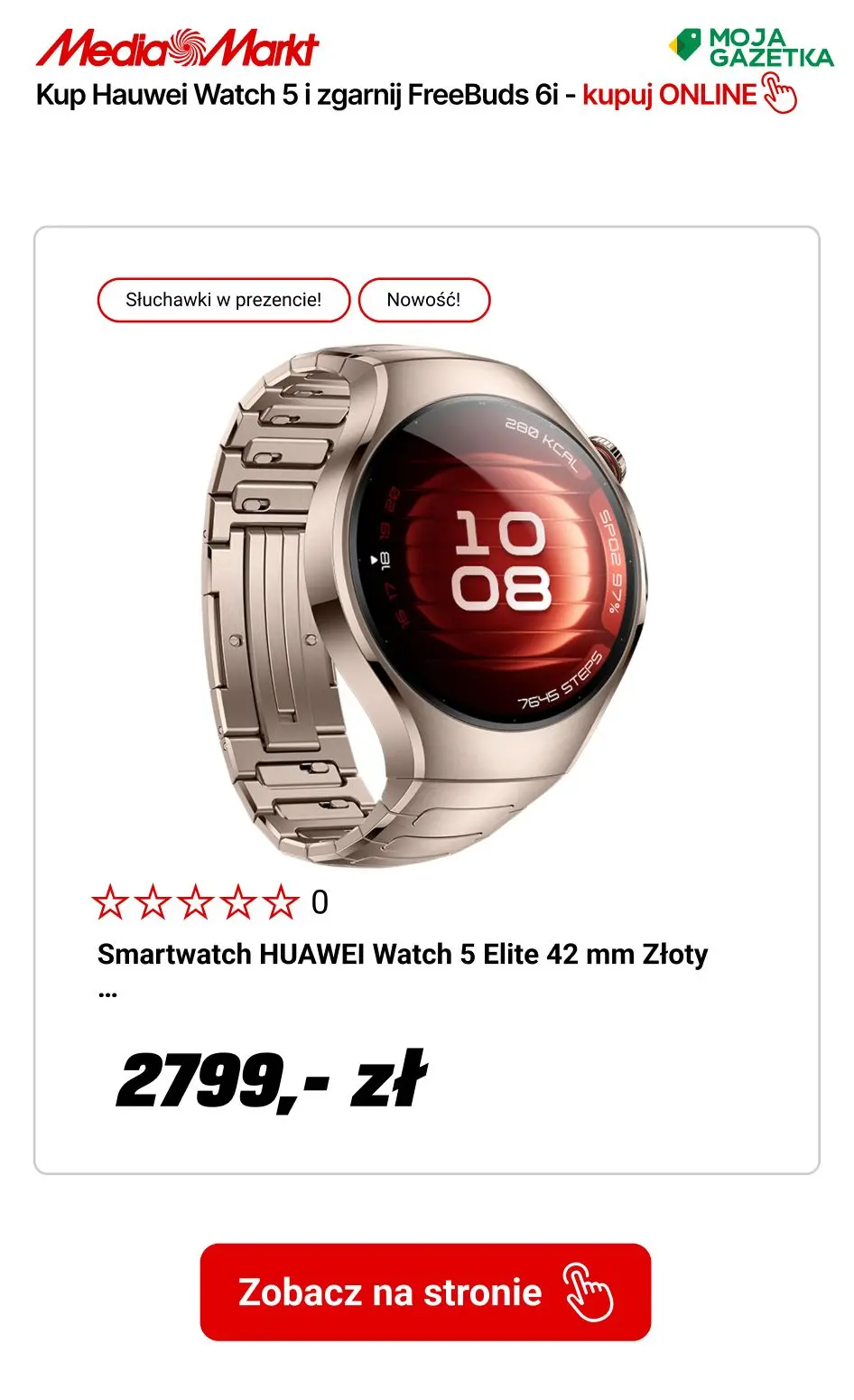 gazetka promocyjna Media Markt Premiera Huawei watch 5- Słuchawki w PREZENCIE!!! - Strona 6