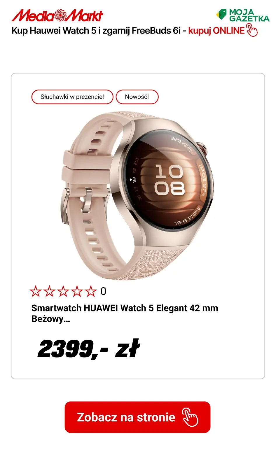 gazetka promocyjna Media Markt Premiera Huawei watch 5- Słuchawki w PREZENCIE!!! - Strona 10