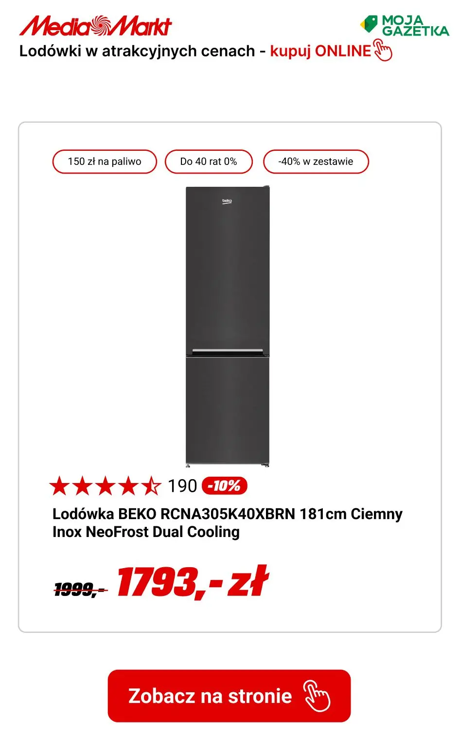 gazetka promocyjna Media Markt Lodówki w atrakcyjnych cenach -10% TANIEJ! - Strona 3