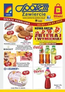 Gazetka promocyjna Społem Zawiercie, ważna od 2025-07-03 do 2025-07-19.