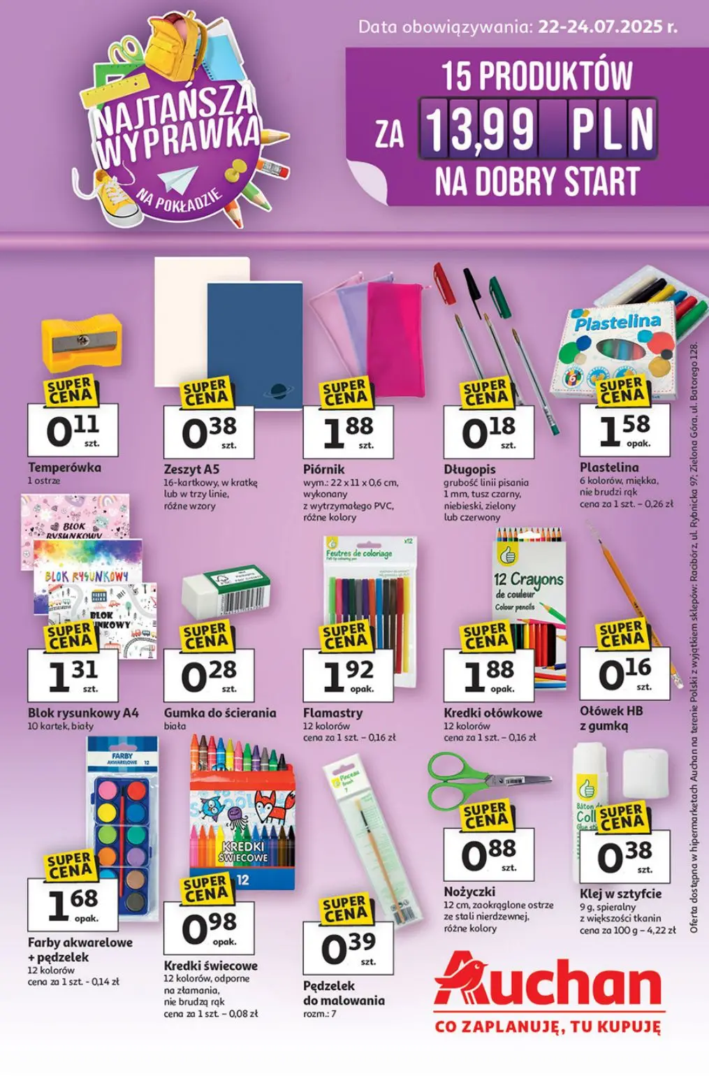 gazetka promocyjna Auchan Najtańsza wyprawka - Strona 1
