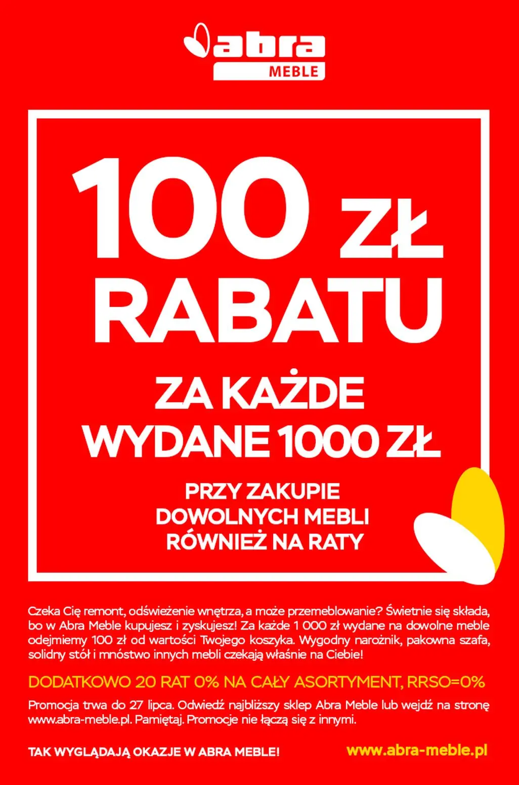 gazetka promocyjna abra meble 100 zł rabatu - Strona 1