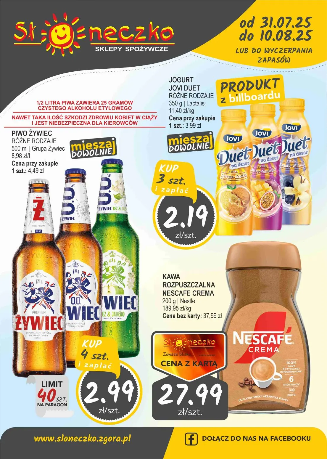 gazetka promocyjna Słoneczko Sklepy własne - województwo lubuskie, dolnośląskie i wielkopolskie. - Strona 1