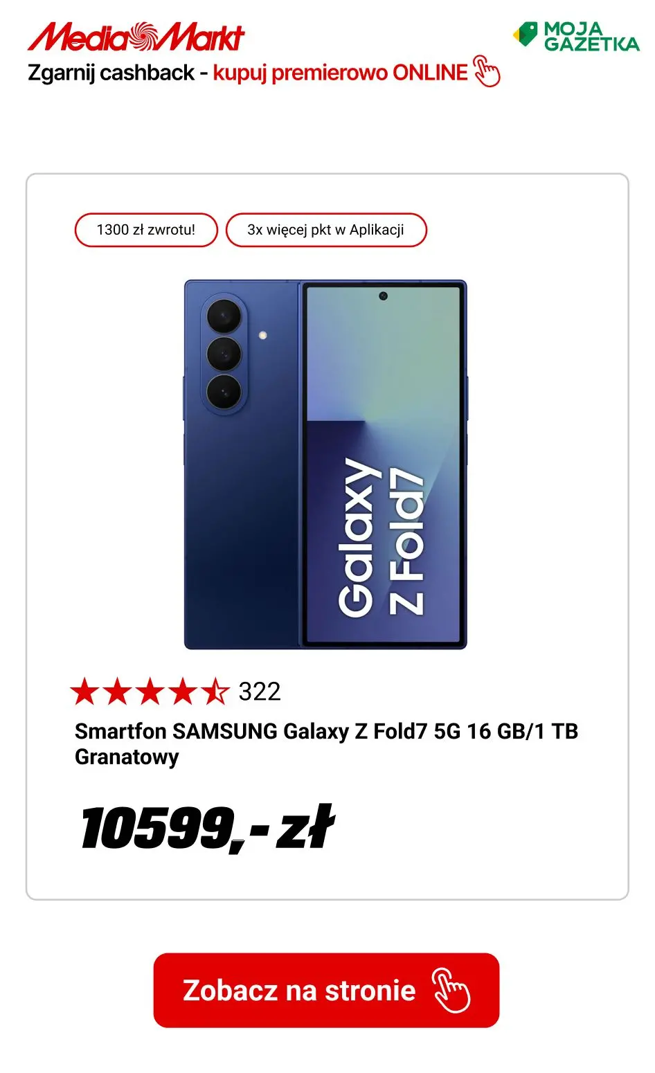 gazetka promocyjna Media Markt Zgarnij cashback przy zakupie premierowych smartfonów Samsung! - Strona 7