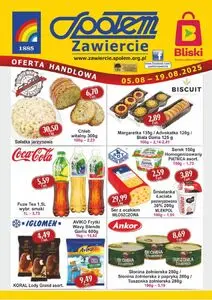 Gazetka promocyjna Społem Zawiercie, ważna od 2025-08-05 do 2025-08-19.