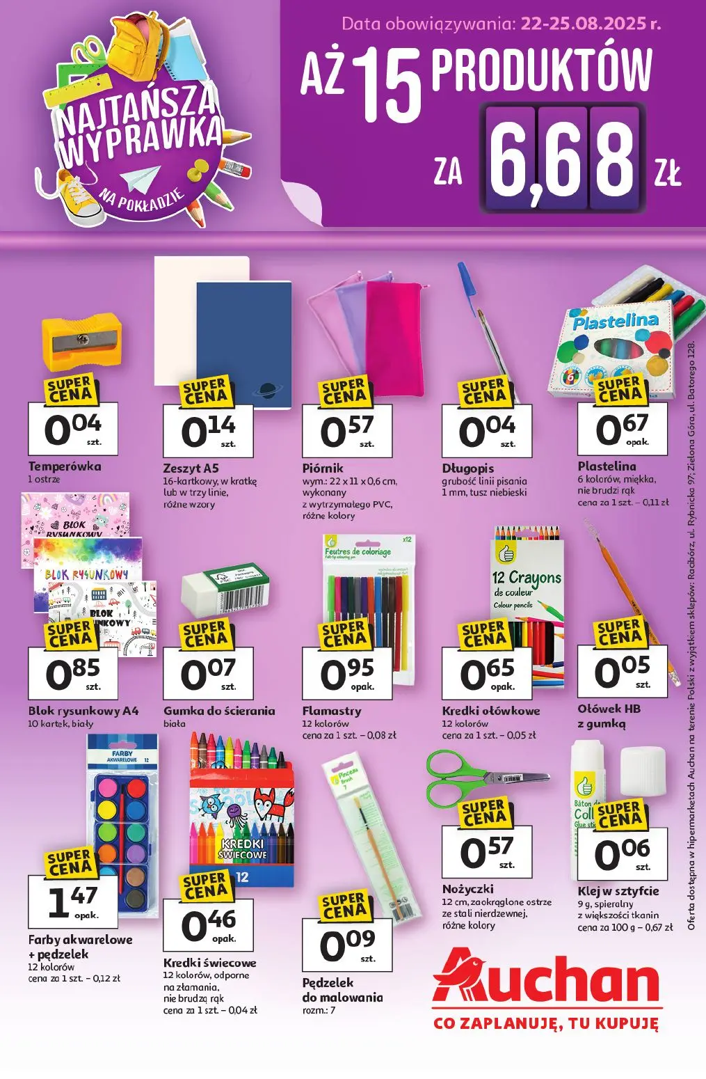 gazetka promocyjna Auchan Najtańsza wyprawka - Strona 1