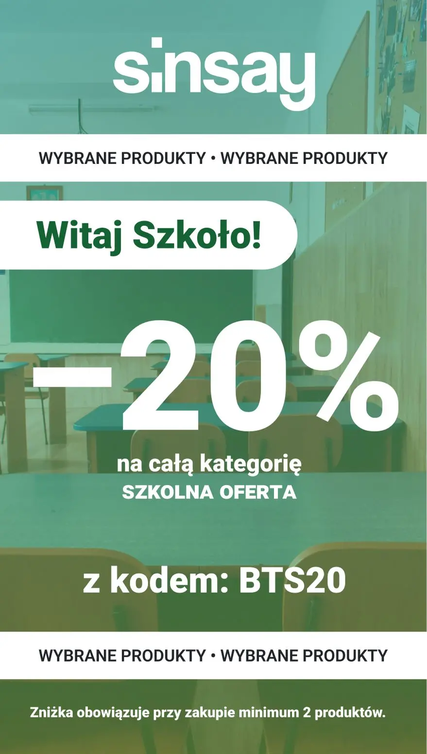 gazetka promocyjna Sinsay 🔔 -20% na CAŁĄ kategorię Szkolna Oferta - Strona 1