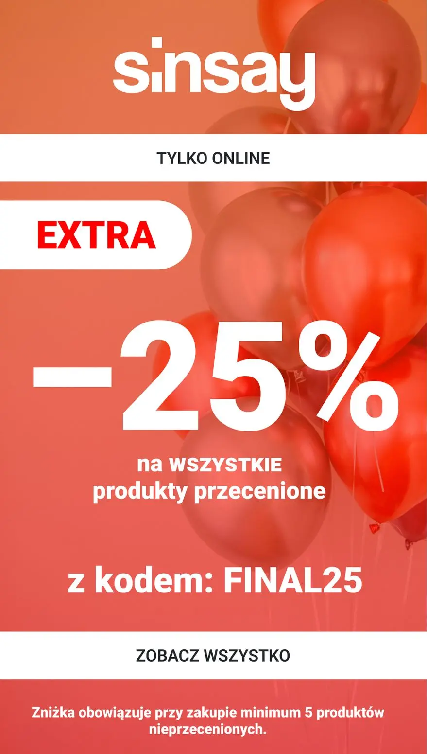 gazetka promocyjna Sinsay Extra 25%! - Strona 1