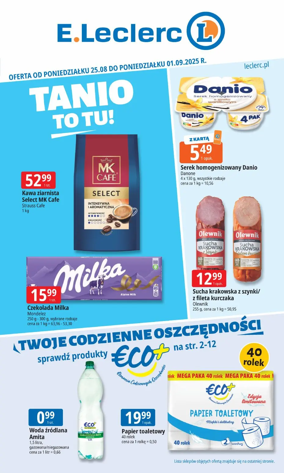 gazetka promocyjna E.Leclerc Tanio to tu!  - Strona 1