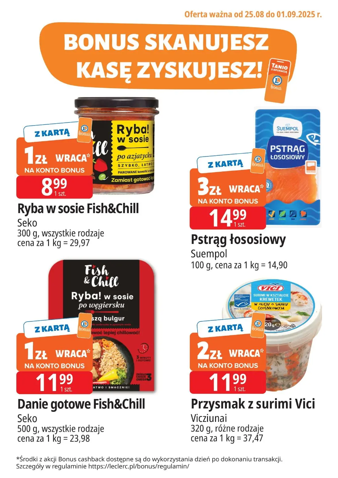 gazetka promocyjna E.Leclerc Bonus skanujesz kasę zyskujesz! - Strona 1