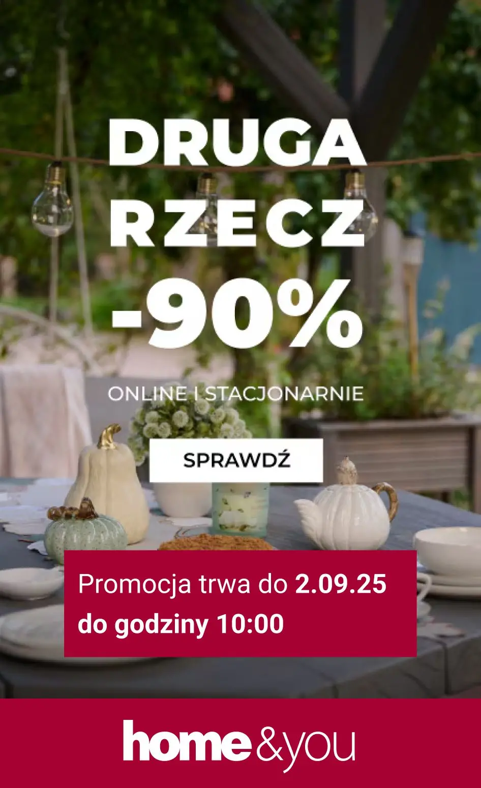 gazetka promocyjna home&you Promocja druga rzecz -90% - Strona 1