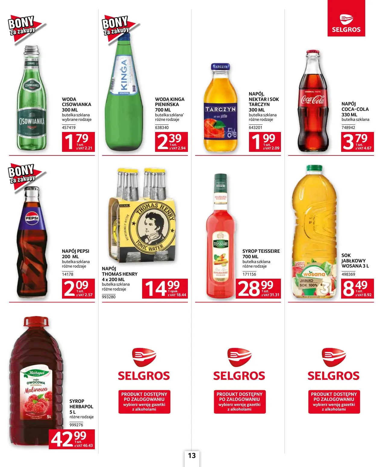 gazetka promocyjna SELGROS Oferta dla gastronomii - Strona 13