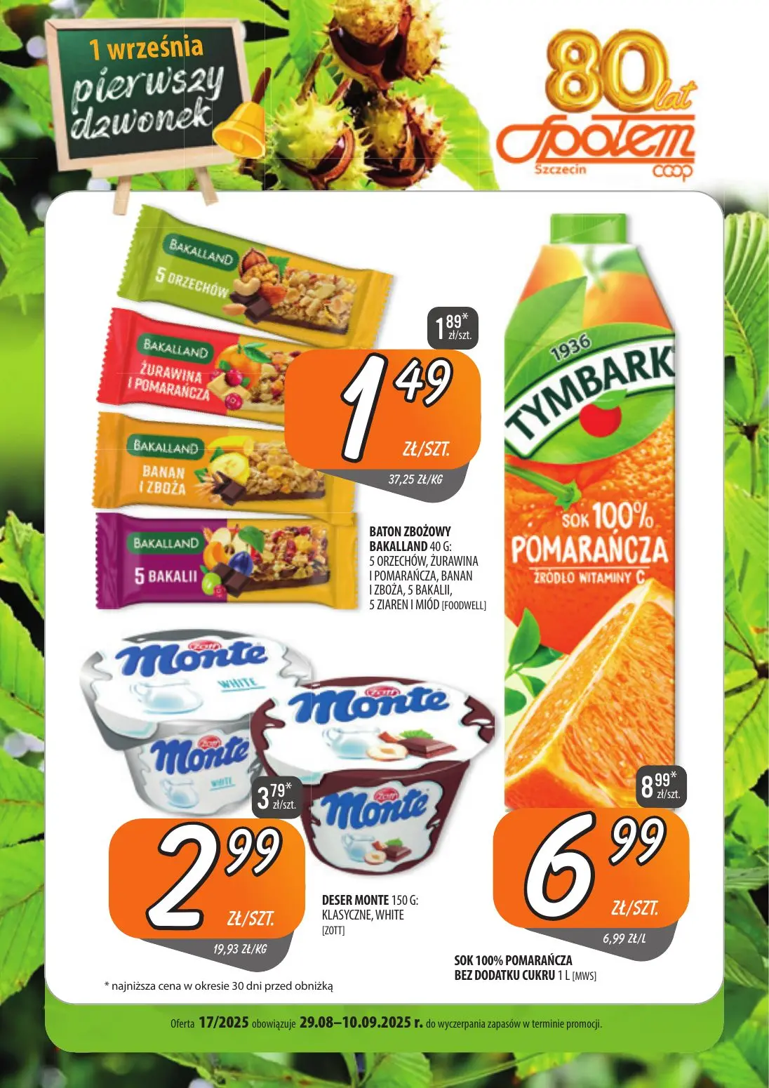 gazetka promocyjna Społem Szczecin 1 września pierwszy dzwonek - Strona 1