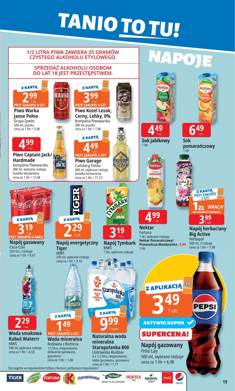 gazetka promocyjna E.Leclerc Tanio to tu! - oferta rozszerzona - Strona 19