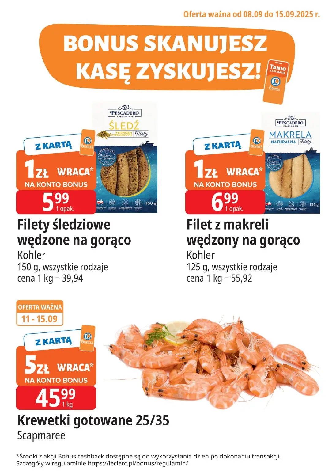 gazetka promocyjna E.Leclerc Bonus skanujesz kasę zyskujesz! - Strona 1