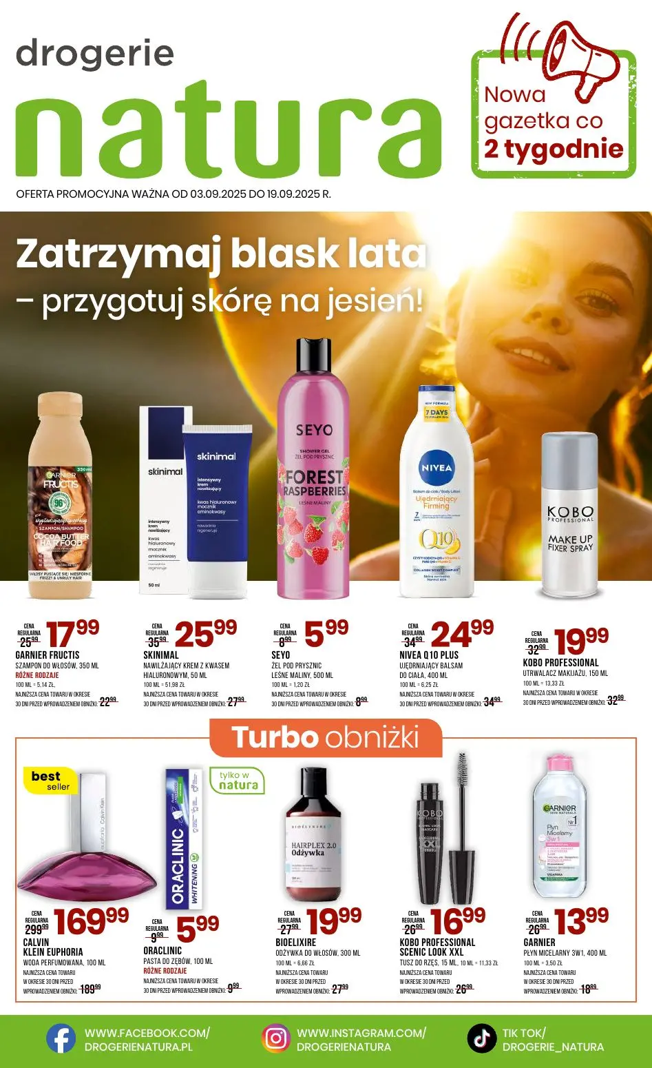 gazetka promocyjna Natura Zatrzymaj blask lata - przygotuj skórę na jesień! - Strona 1