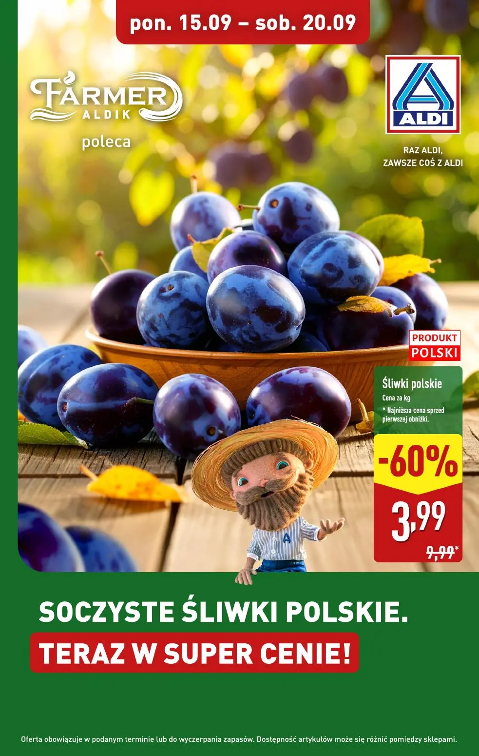 gazetka promocyjna ALDI Farmer Aldik poleca śliwki - Strona 1