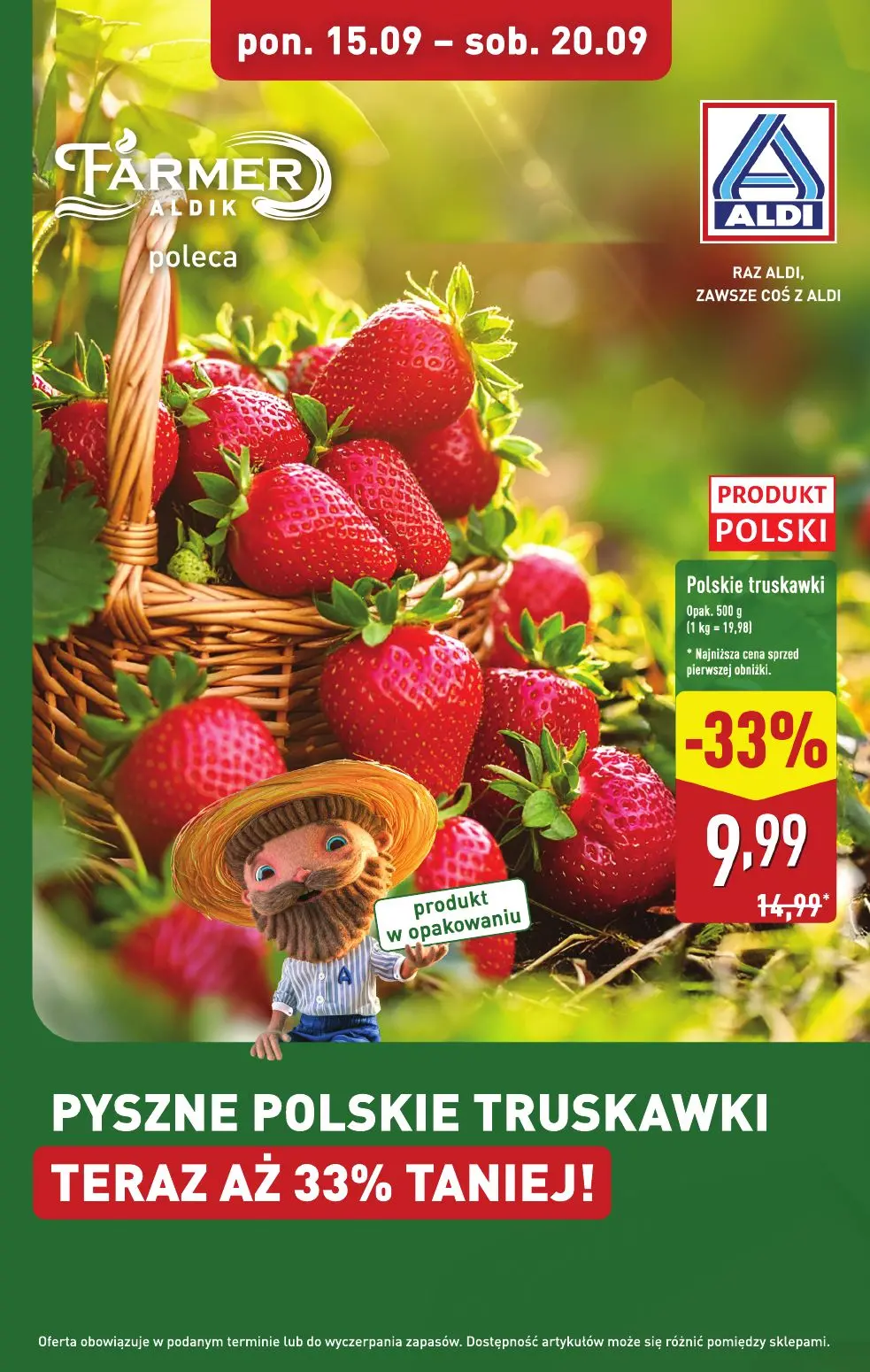 gazetka promocyjna ALDI Farmer Aldik poleca truskawki 🍓 - Strona 1