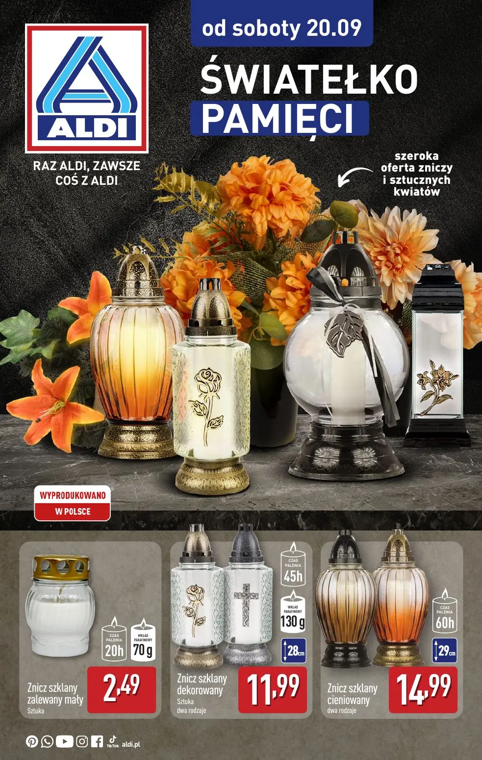 gazetka promocyjna ALDI Oferta zniczy od soboty  - Strona 1