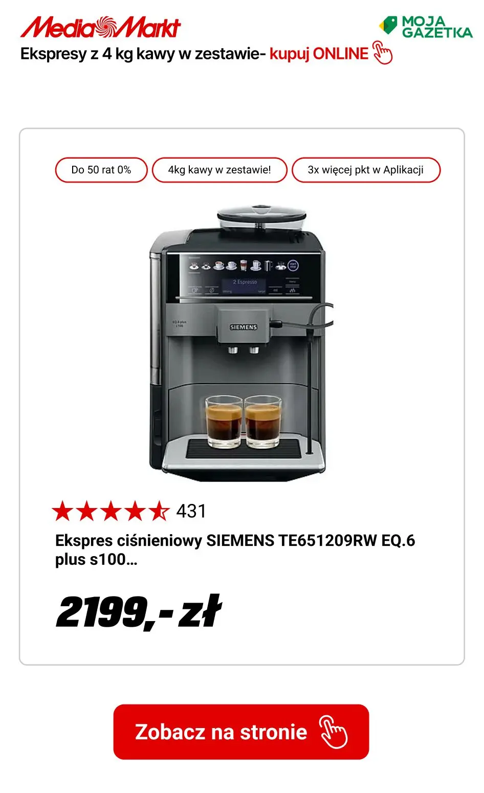 gazetka promocyjna Media Markt Ekspresy automatyczne z 4 kg kawy w zestawie - Strona 8