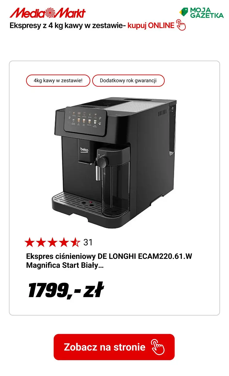 gazetka promocyjna Media Markt Ekspresy automatyczne z 4 kg kawy w zestawie - Strona 11