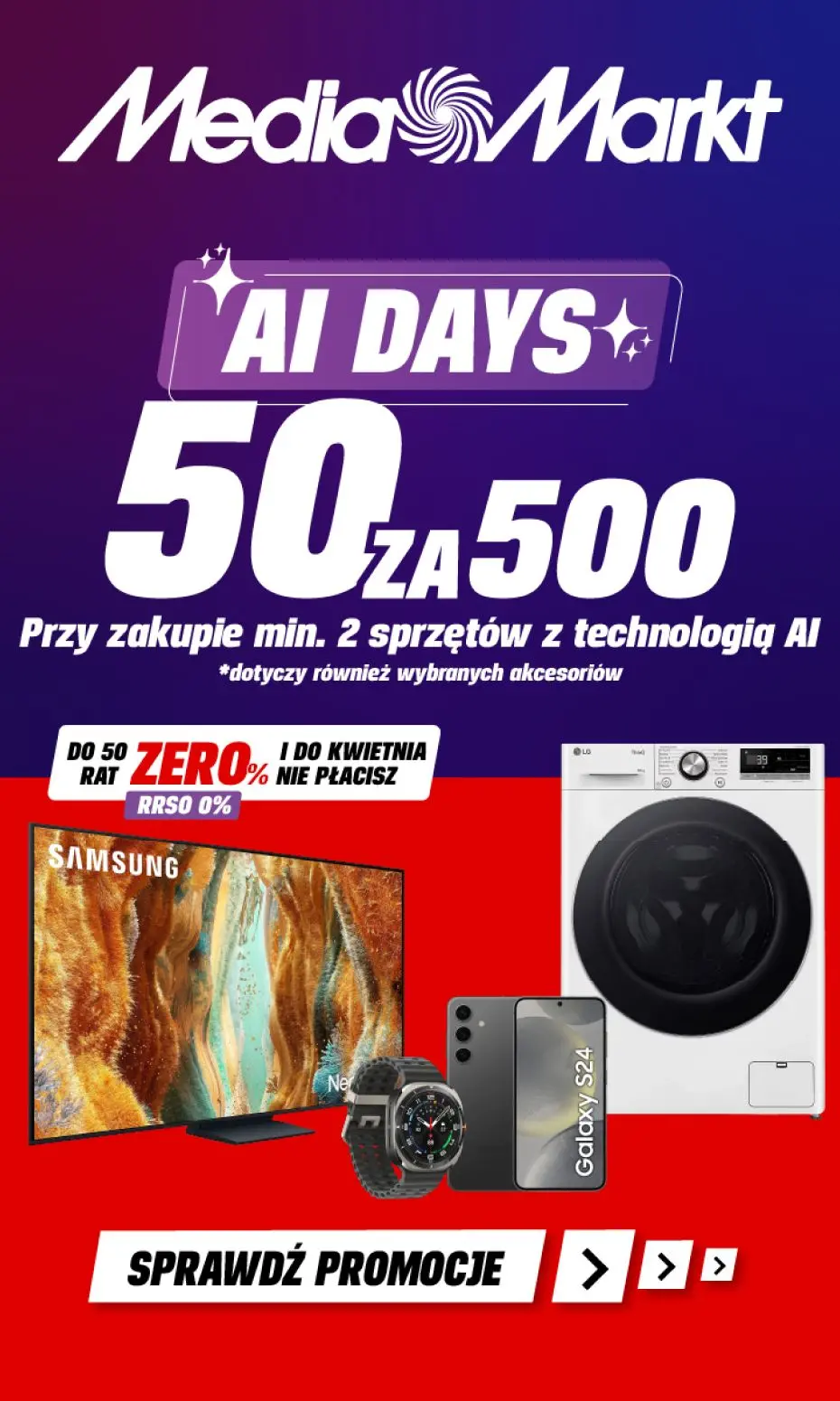 gazetka promocyjna Media Markt AI Days 50 za 500! Kupuj i zgarniaj rabaty. - Strona 1