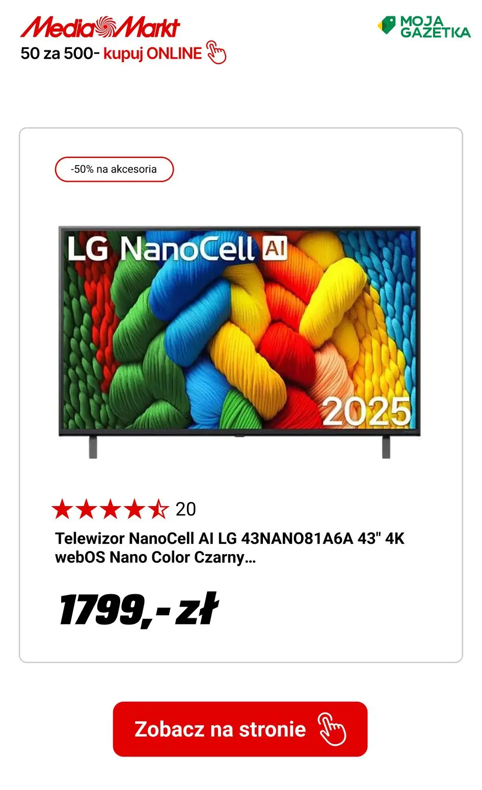 gazetka promocyjna Media Markt AI Days 50 za 500! Kupuj i zgarniaj rabaty. - Strona 7