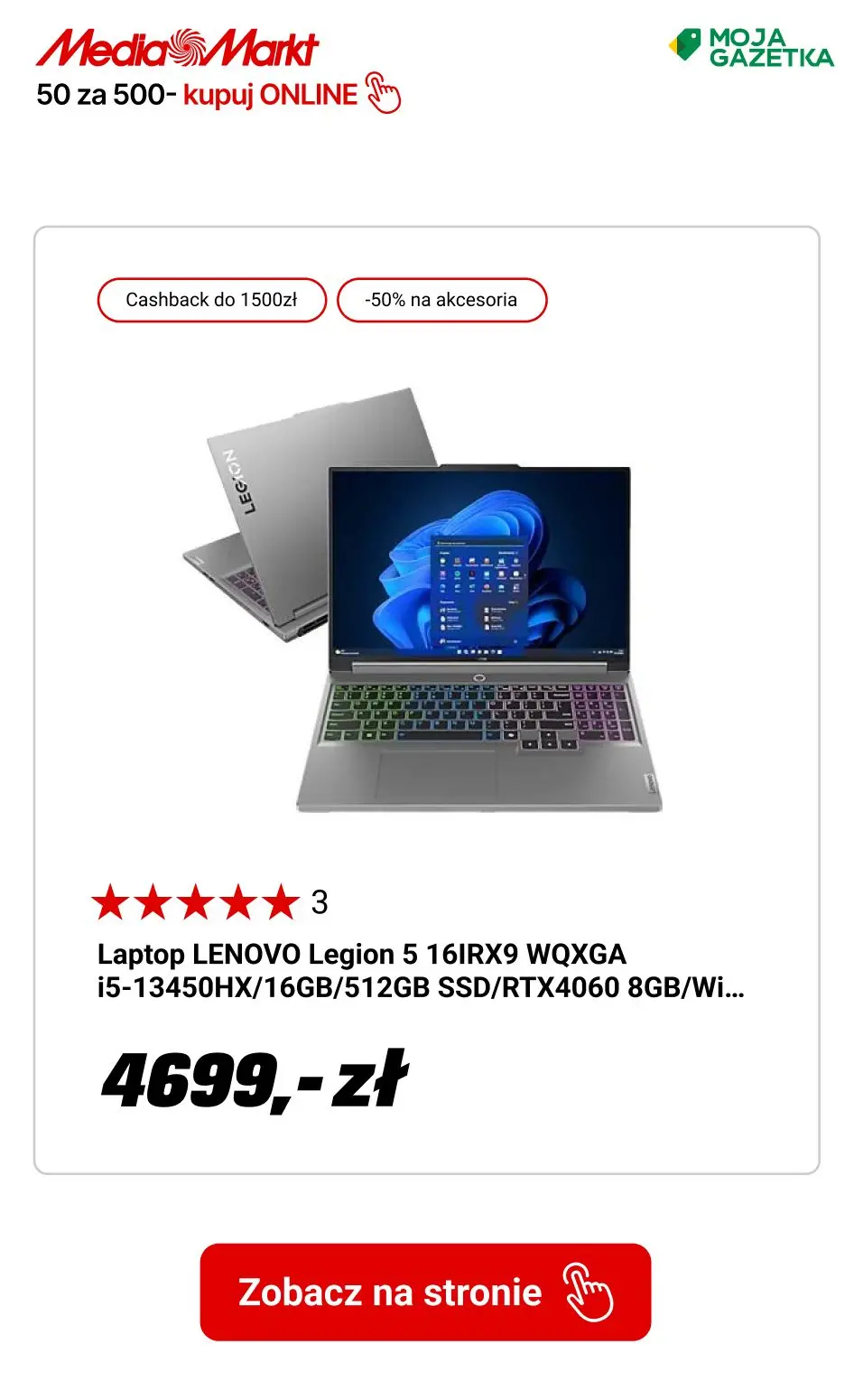 gazetka promocyjna Media Markt AI Days 50 za 500! Kupuj i zgarniaj rabaty. - Strona 9