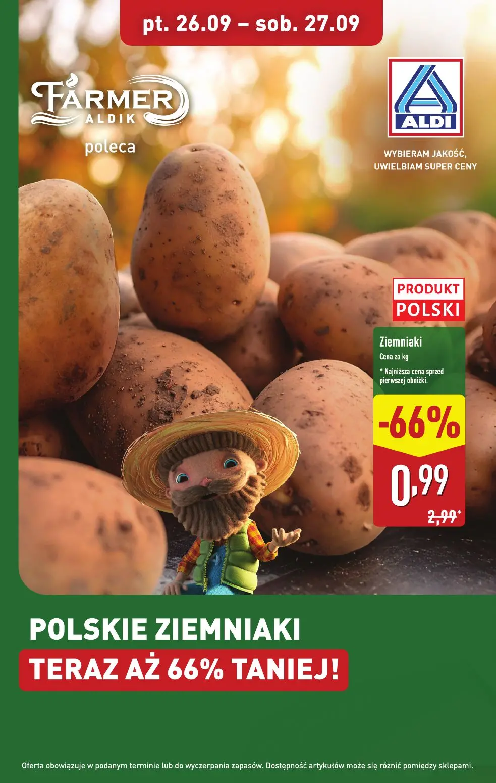 gazetka promocyjna ALDI Farmer Aldik poleca ziemniaki 🥔 - Strona 1