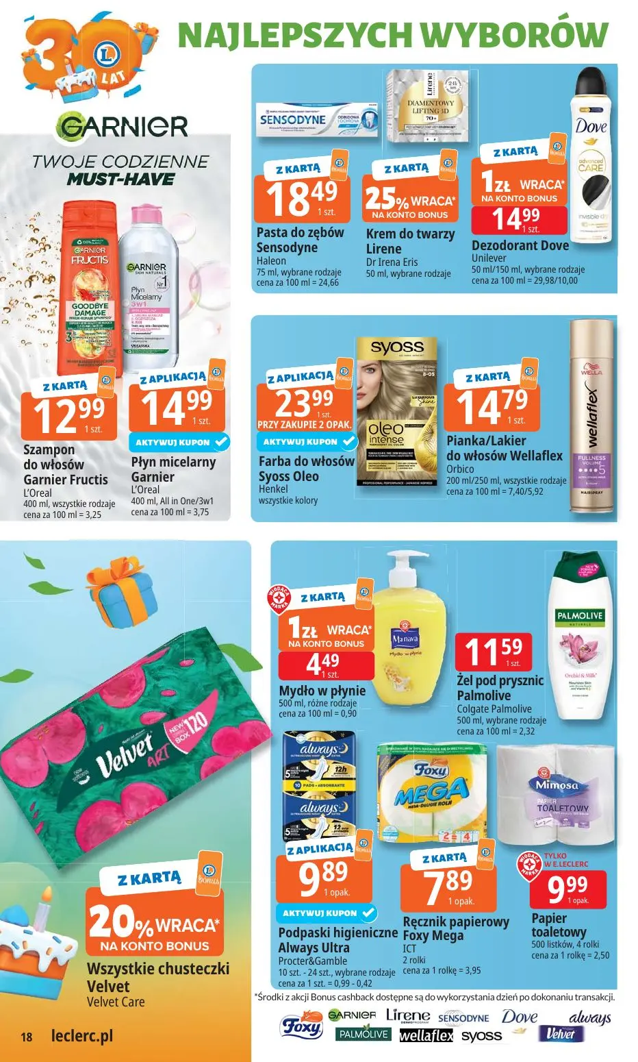 gazetka promocyjna E.Leclerc 30 lat najlepszych wyborów - oferta rozszerzona  - Strona 18